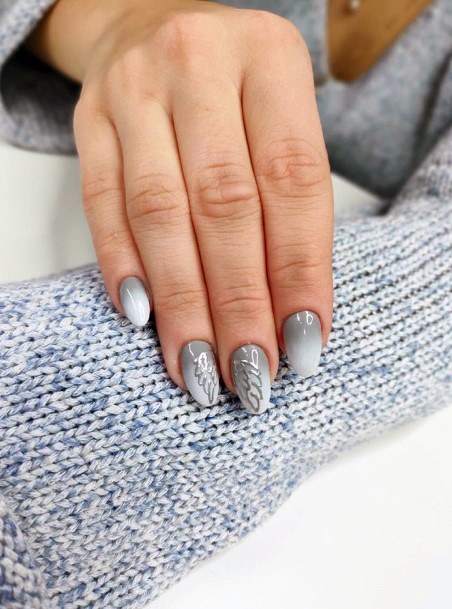Simple Grey Ombre Nails