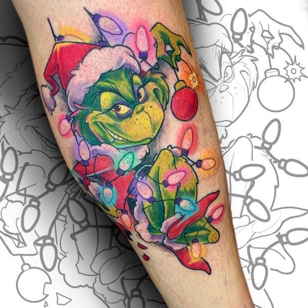 Simple Grinch Tattoo For Women