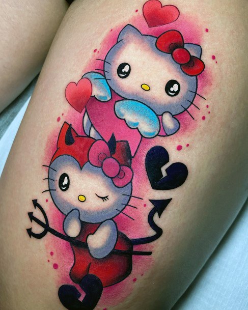 Simple Hello Kitty Tattoo For Women