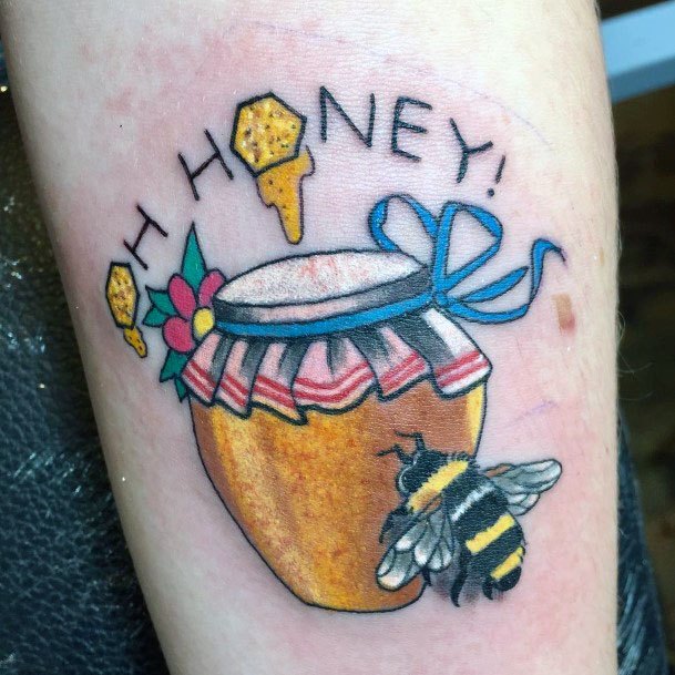 Simple Honey Tattoo For Women