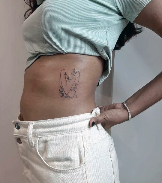 Simple Hug Tattoo For Women