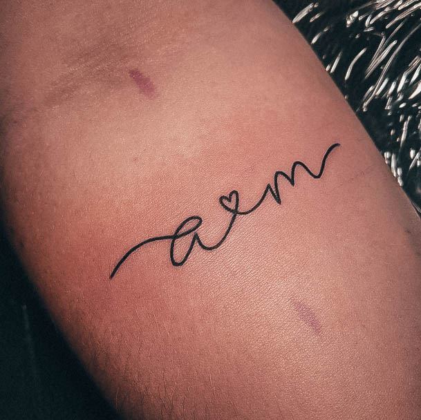 Simple Initials Tattoo For Women