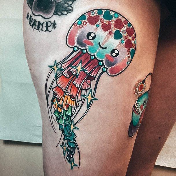 Simple Jellyfish Tattoo For Women