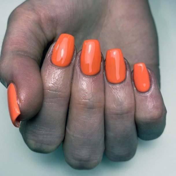 Simple Juicy Orange Summer Nails