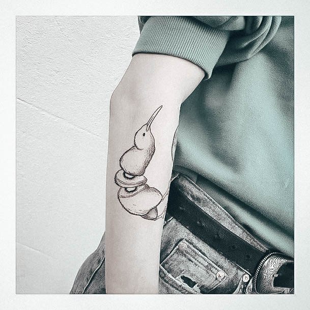 Simple Kiwi Bird Tattoo For Women