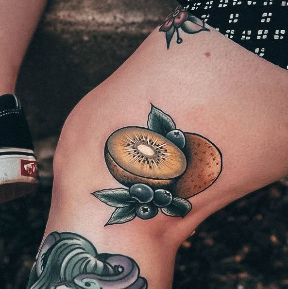 Simple Kiwi Tattoo For Women