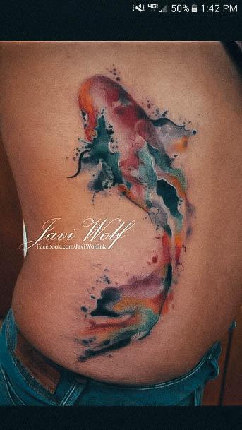 Simple Koi Fish Tattoo For Women