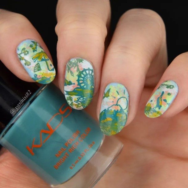 Simple Landscape Nail For Women