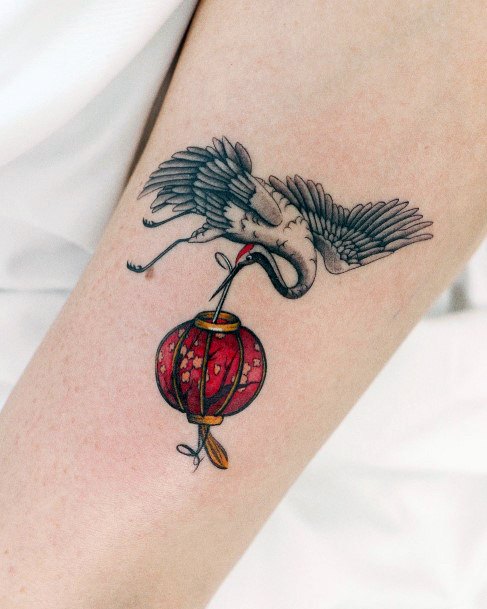 Simple Lantern Tattoo For Women