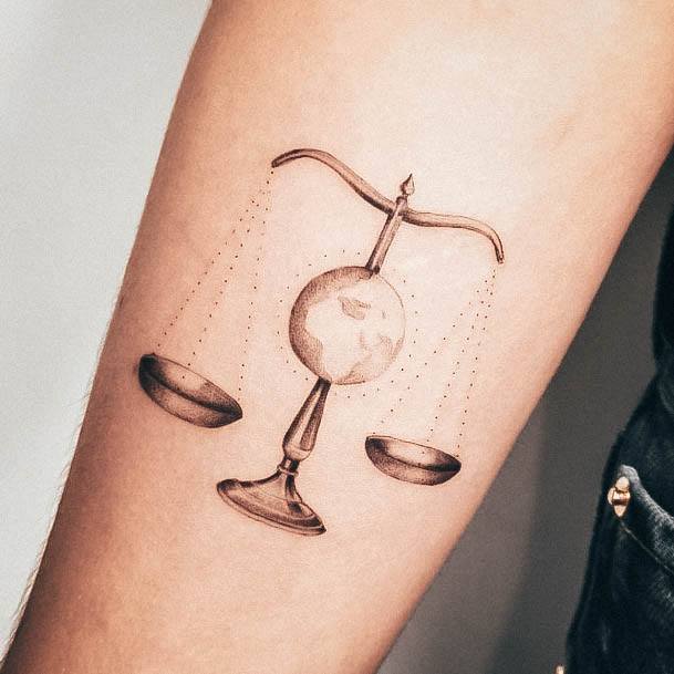 Simple Libra Tattoo For Women