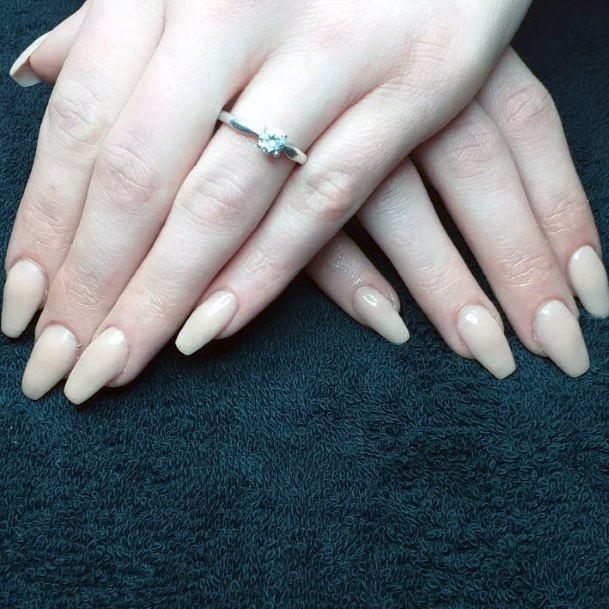 Simple Light Nude Nails For Women