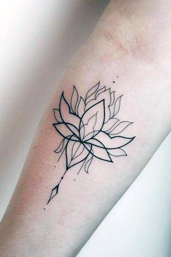 Simple Lotus Flower Tattoo Womens Arms