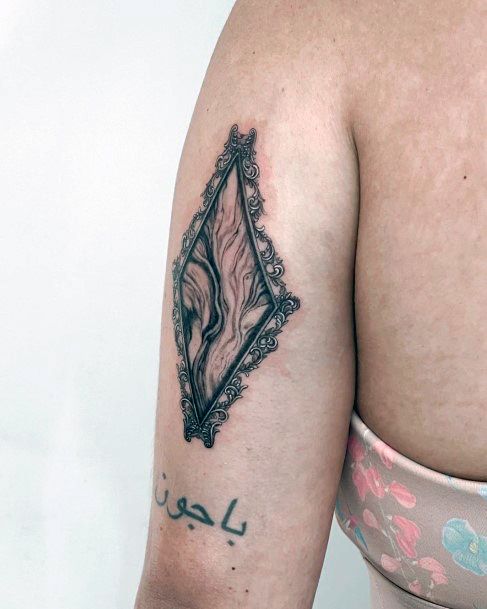 Simple Marble Tattoo For Women