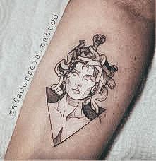 Simple Medusa Tattoo For Women Detailed