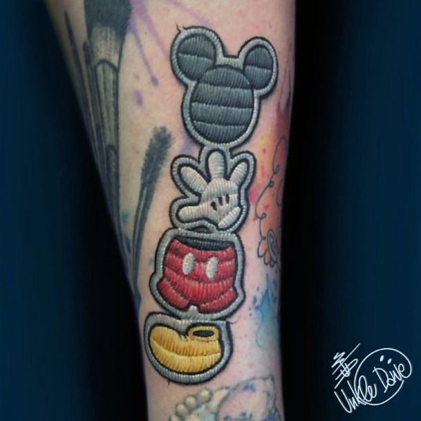 Simple Mickey Mouse Tattoo For Women