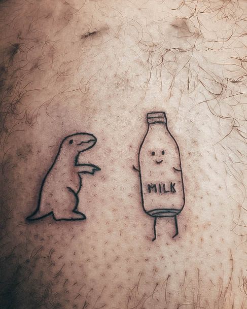 Simple Milk Tattoo For Women