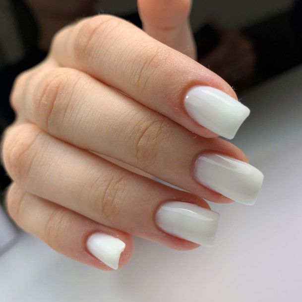 Simple Milky White Nail For Women