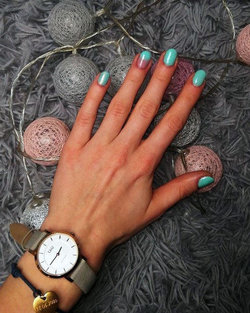 Simple Mint Nails Ideas For Women