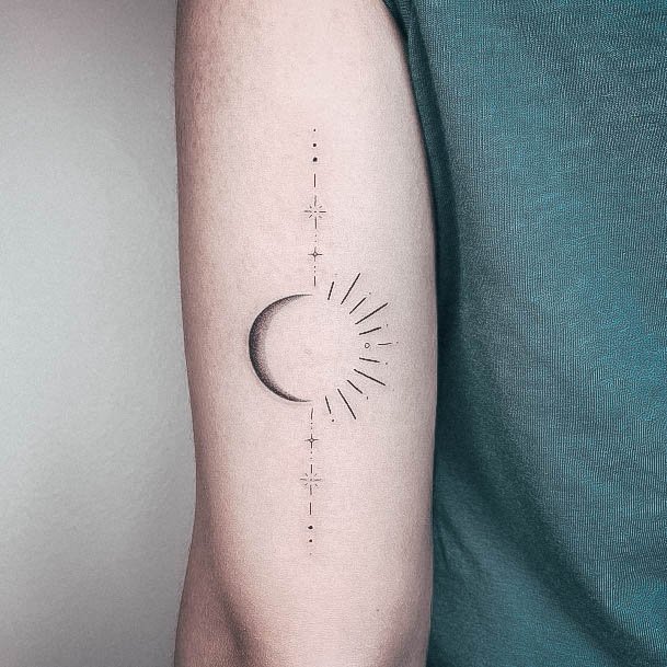 Simple Moon Tattoo For Women