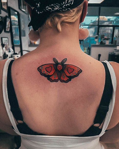 Simple Moth Tattoo For Women