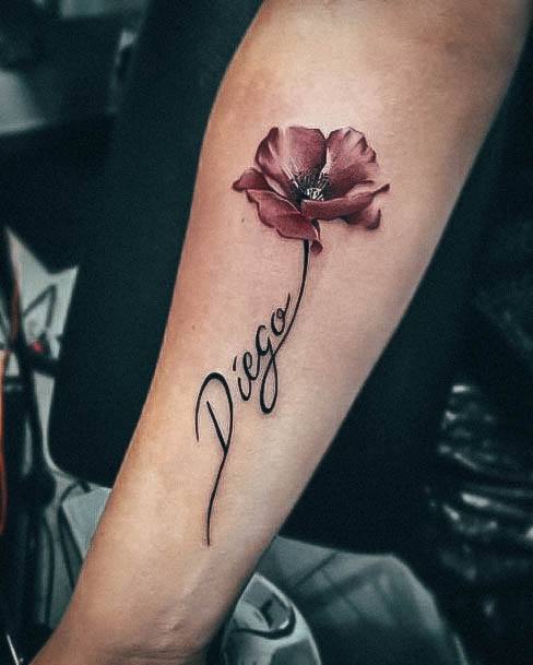 Simple Name Tattoo For Women