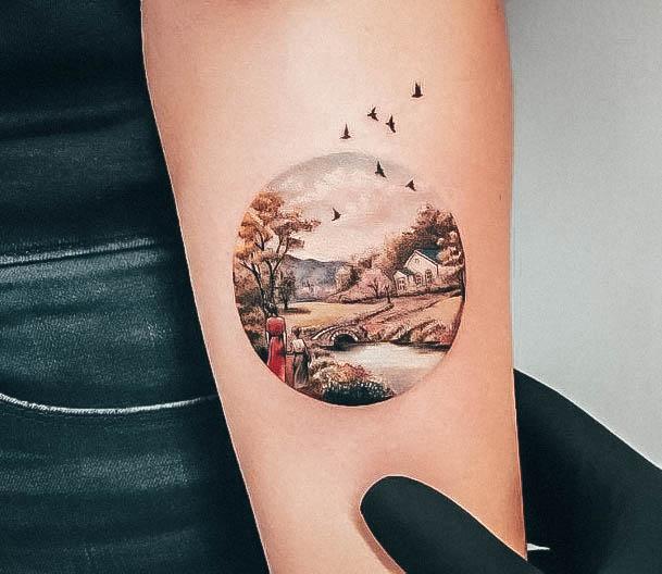 Simple Nature Tattoo For Women