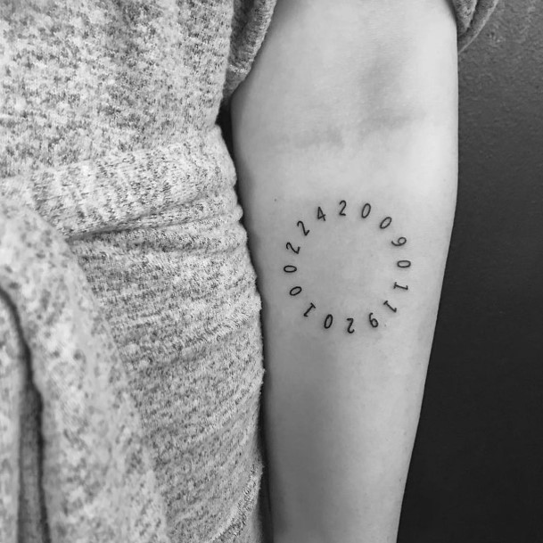 Simple Number Tattoo For Women