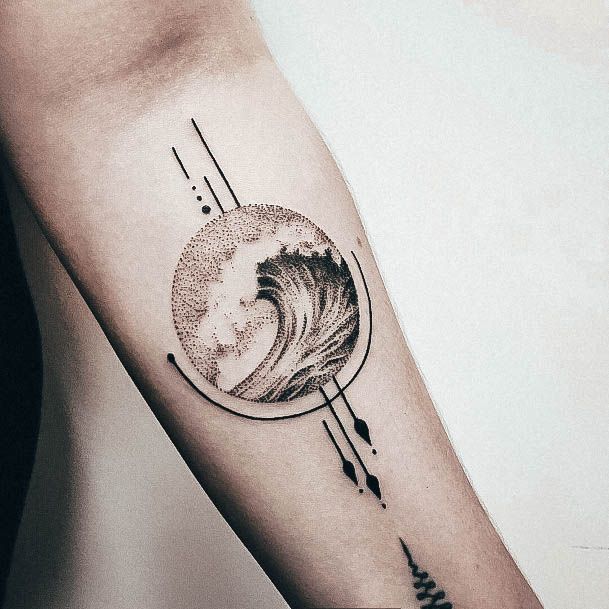 Simple Ocean Tattoo For Women