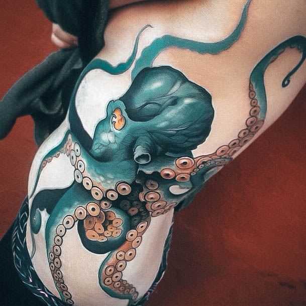 Simple Octopus Tattoo For Women