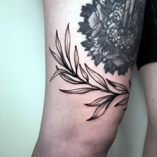 Simple Olive Branch Tattoo For Women