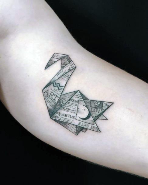 Simple Origami Tattoo For Women