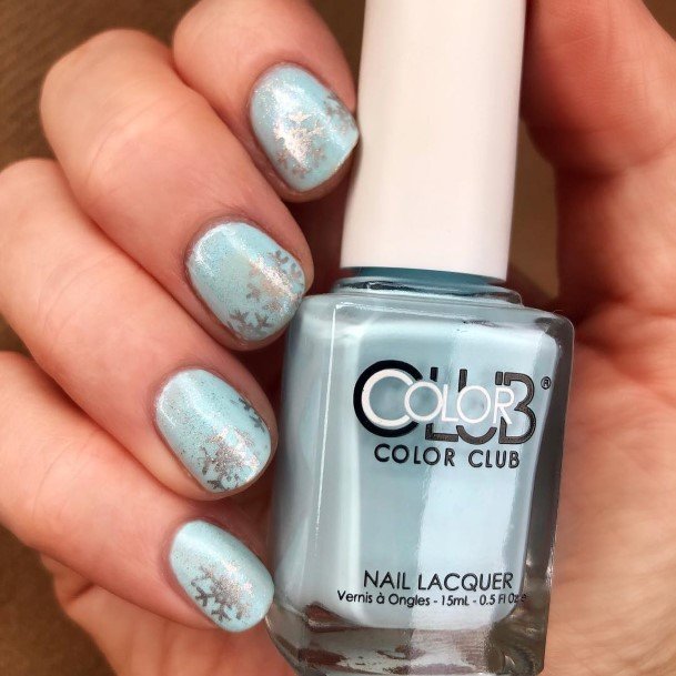Simple Pale Blue Nail For Women
