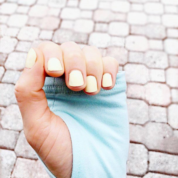 Simple Pale Yellow Nails For Women