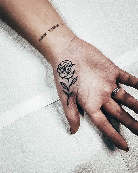 Simple Palm Tattoo For Women