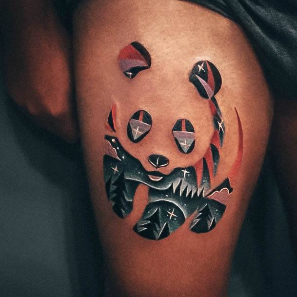 Simple Panda Tattoo For Women