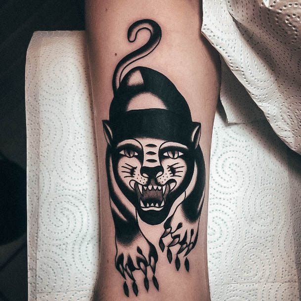 Simple Panther Tattoo For Women