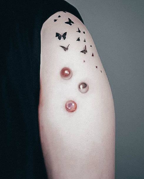 Simple Pearl Tattoo For Women