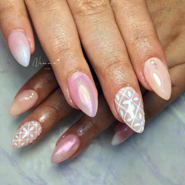 Simple Pink Dress Nail For Women