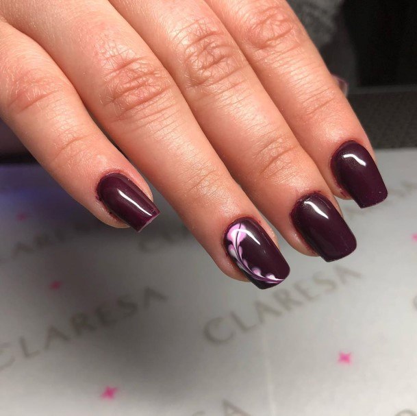 Simple Plum Nail For Women