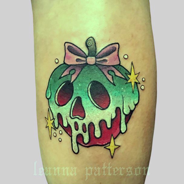 Simple Poison Apple Tattoo For Women