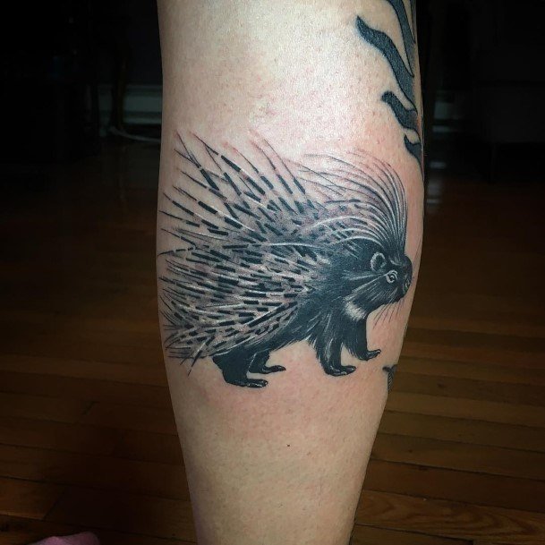 Simple Porcupine Tattoo For Women