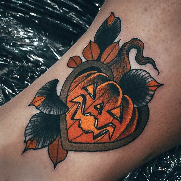 Simple Pumpkin Tattoo For Women