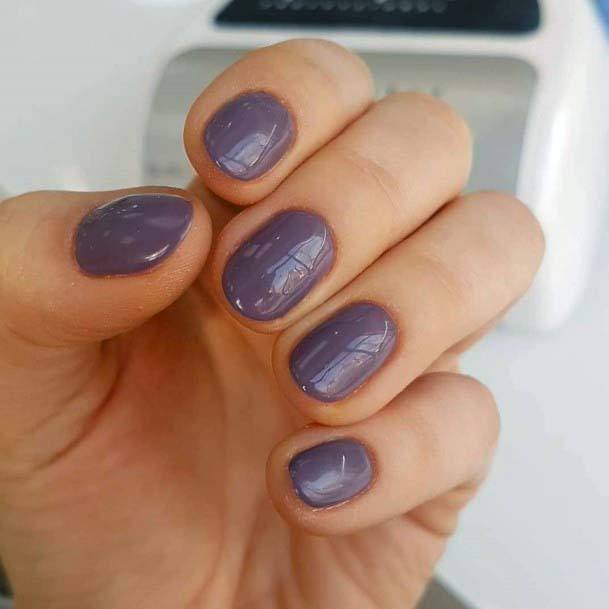 Simple Purple Grey Nails