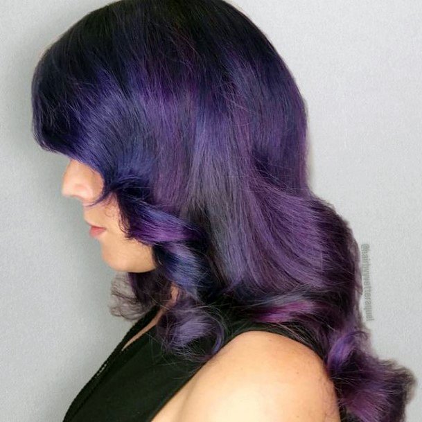 Simple Purple Hairstyles For Women