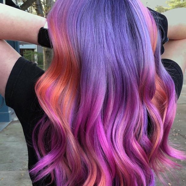 Simple Purple Ombre Hairstyles For Women