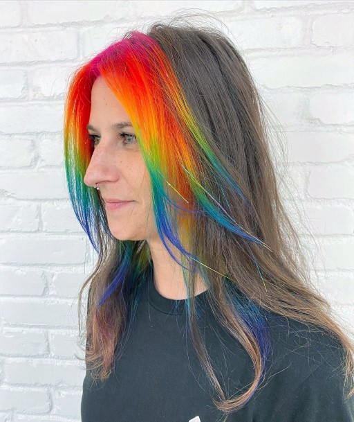 Simple Rainbow Hairstyles For Women