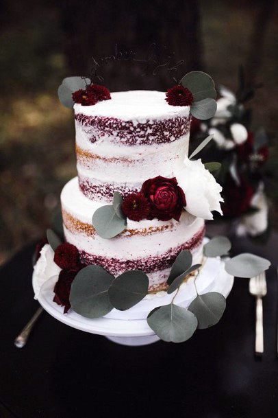 Simple Red Velvet Wedding Cake
