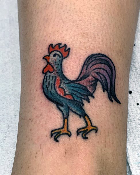 Simple Rooster Tattoo For Women