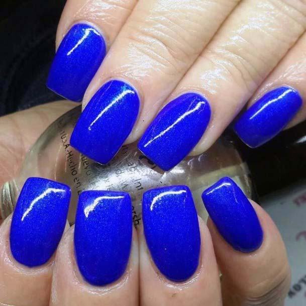 Simple Royal Blue Nail Color Bright For Women