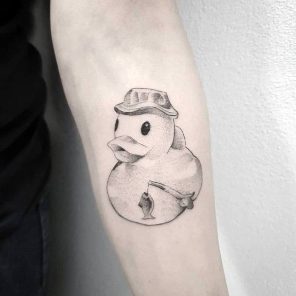 Simple Rubber Duck Tattoo For Women